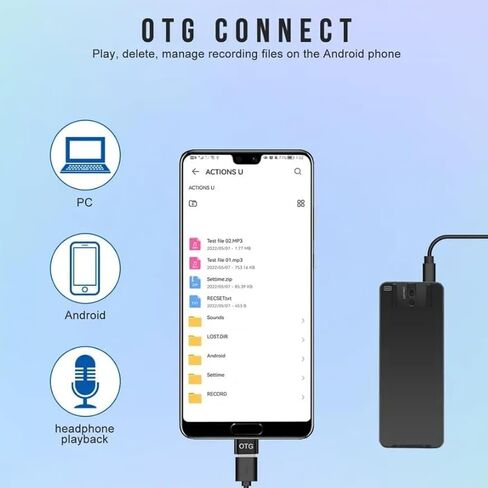 Audio Recorder Voice Activated Recording Device 6 Day Long Battery Life 32GB Up to 750 Hours Storage Capacity ThinMax in Kuwait