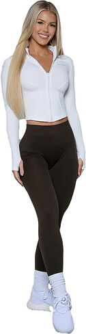 Low V-Back Scrunch Butt Leggings - Seamless Knit Fabric, No Front Seam, Enhanced Stretch & Scrunch in Saudi Arabia