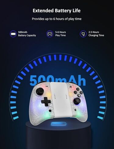 وحدة تحكم NexiGo Joypad (بدون Deadzone) متوافقة مع Switch/Switch OLED، وحدات تحكم Joypad مع الاهتزاز، Turbo، رسم الخرائط وإضاءة LED، بديل لمفتاح Joypad (الغلاف الجوي) in Kuwait