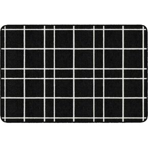 Flagship Carpets Check Pattern Area Rug for Childrens Classroom, Kids Playroom, Living Room or Bedroom Carpet and Kitchen Rug, 6' x 8'4", Black in Kuwait