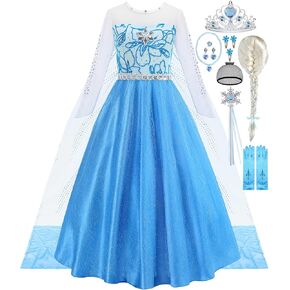 iTVTi Princess Dress Queen Costume Halloween Cosplay Dress Up for Little Girls Blue in Kuwait