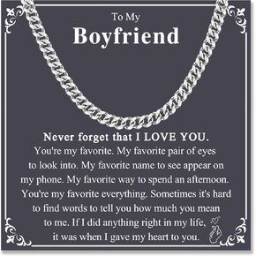 Gifts for Teens Boys Men, 6MM Cuban Link Chain Necklace for Him Boyfriend Husband Son Grandson Nephew Brother Friend -Easter Basket Stuffers Birthday Christmas Graduation Fathers Day Valentines Gifts in Kuwait