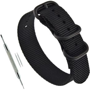 Men's Nylon Watch Band Replacement 3 Rings (18mm 19mm 20mm 21mm 22mm 23mm 24mm) in Kuwait
