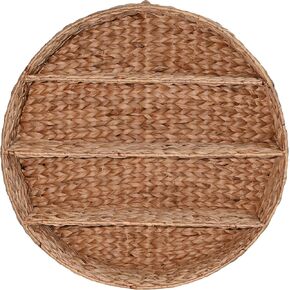 happimess WRK1000A Annulus 24.5" 3-Shelf Circular Handwoven Hyacinth Wall Rack for Entryway, Bedroom, Living Room, Guest Room, Natural in Kuwait