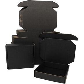 7x6x2 Shipping Boxes, Small Cardboard Box Black Flat Corrugated Mailer for Small Business Mailing Packaging Gift Box, 25 Pack in Kuwait