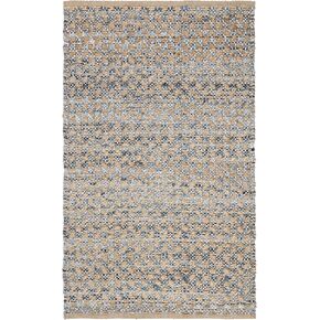 سجادة SAFAVIEH Cape Cod Collection - 2'3" x 12'، زرقاء وطبيعية، مصنوعة يدويًا من الجوت البوهيمي المضفر، مثالية للمناطق ذات حركة المرور العالية في غرفة المعيشة وغرفة النوم (CAP305M) in Kuwait