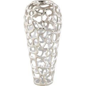 Deco 79 Benzara Metal Planter Upgrade The Decor Appeal of Short Spaces, Silver, 8"L x 8"W x 19"H, (37663) in Kuwait