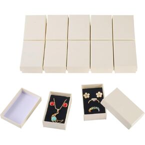 Craftdady 24pcs 3 x 2 x 1 Inch Small Gift Boxes Cardboard Jewelry Necklace Boxes Earring Pendants Boxes Black Rectangle Sponge Ring Boxes for Bracelet Jewelry Display in Kuwait