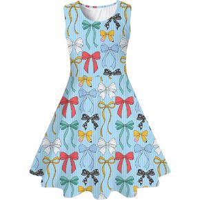 Enlifety Girls 4th of July Dress Sleeveless Patriotic Dresses USA Flag Sundress for Kids Girl 4-13 Years in Kuwait