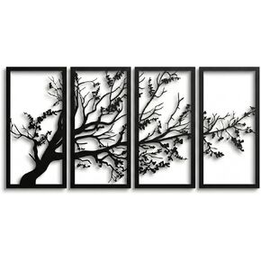 DEKADRON Metal Wall Art, Tree of Life 4 Panels, Tree Sign, Metal Wall Decor, Interior Decoration, Housewarming Gift, 4 Pieces Wall Hangings (59" W x 30" H / 150x75 cm) in Kuwait