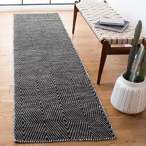 سجادة منطقة SAFAVIEH Kilim Collection - 5 × 8 بوصة، أسود وعاجي، تصميم من الصوف المنسوج المسطح، مثالية للمناطق ذات حركة المرور العالية في غرفة المعيشة وغرفة النوم (KLM380Z) in Kuwait