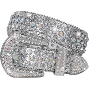 SUOSDEY Women Men Rhinestone Belt Unisex Sequin Strap Bling Crystal Western Studs Glitter Luxury Belt for Jeans Pants Dress in Kuwait