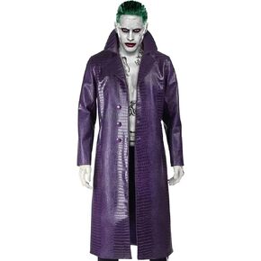 Men's Purple Trench Coat Crocodile Pattern Leather Cosplay Halloween Costume in Kuwait