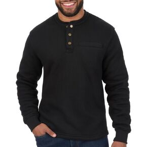 The American Outdoorsman Sherpa Lined Waffle Henley for Men - Thermal Long Sleeve Shirt Bonded Sherpa Lining For Outdoors in Kuwait