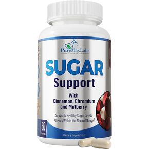 YUMMYVITE Sugar Support Supplement with Cinnamon, Chromium, Mulberry, Alpha Lipoic Acid - 20 Herbs & Vitamins - Non-GMO, 60 Capsules in Kuwait