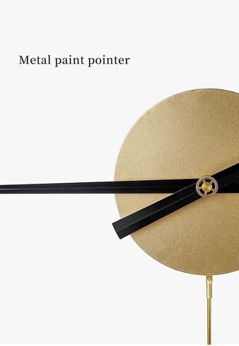 SHISEDECO Classical Large Modern Round Minimalist Wall Clock with Swing Pendulum, Non-Ticking Silent Metal Decorative Creative Art Clocks for Home, Living Room, Bedroom, Study, Office (24", Black) in Kuwait