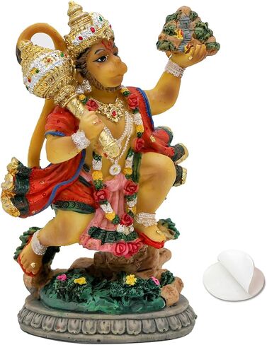 alikiki India Idol Lord Hanuman Statue - 3.9"H Hindu God Flying Hanuman Figurine for Car Dashboard Decor Indian Home Office Mandir Temple Altar Shrine Pooja Item Diwali Puja Gifts in Kuwait