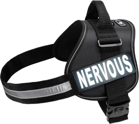 Doggie Stylz Dog Harness with Removable Patches and Reflective Trim. Dog Vest Comes with 2 Nervous Reflective Hook and Loop Patches. Measure Dogs Girth Before Purchase (Girth 19" - 25" Red) in Kuwait