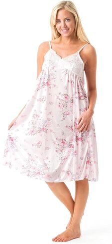 Casual Nights Women's Satin Lace Camisole Nightgown in Kuwait