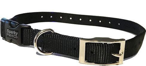 Sparky Pet Co - ECollar Replacement Strap - Double Buckle Dog Collar - Rugged Nylon - Adjustable - D Ring - Quick Release Metal Clasp - for Invisible Fence Systems - 3/4" x 21" - Neon Pink in Kuwait