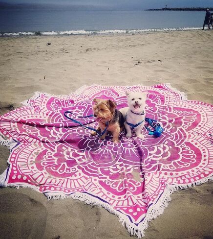Popular Handicrafts Round Tapestry Wall Hanging Hippie Mandala Bohemian Hippy Intricate Indian Tapestries Bedspread 70 Inches,(183cm) Pink Purple in Kuwait