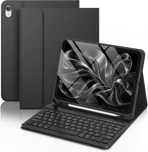 بيسكي حافظة لوحة مفاتيح لجهاز iPad Air 11 بوصة M4/M3/M2 & Air الجيل الخامس/الرابع، وردي in Kuwait