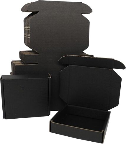 ELAZEKES 5x5x2 صندوق شحن 25 حزمة، صندوق هدايا صغير من الورق المقوى صناديق مجوهرات بريدية للأعمال الصغيرة بيضاء خفيفة الوزن مسطحة لطيفة التعبئة والتغليف صندوق الأدب البريدي in Kuwait