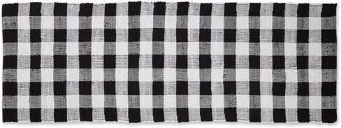 DII Buffalo Check Rug Collection, Hand Dyed Reversible Chindi Rug, 26x40, Red/Black in Kuwait