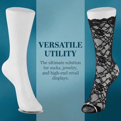 Cabilock White Mannequin Foot Display Ankle Bracelet Shoe Sock Model Display Plastic Short Stocking Mannequin Human Foot Display Mold for Shop Home in Kuwait