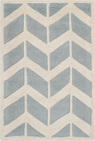 SAFAVIEH Chatham Collection 2' x 3' Dark Grey/Ivory CHT746D Handmade Chevron Premium Wool Accent Rug in Kuwait