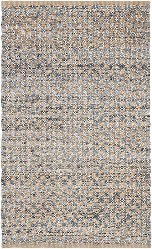 SAFAVIEH Cape Cod Collection Runner Rug - 2'3" x 12', Blue & Natural, Handmade Boho Braided Jute, Ideal for High Traffic Areas in Living Room, Bedroom (CAP305M) in Kuwait