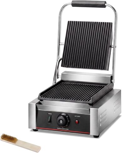 Commercial Panini Press With Grooved Grill Sandwich Maker Machine Electric Contact Grill Single (Double Smooth Top&Bottom) in Kuwait