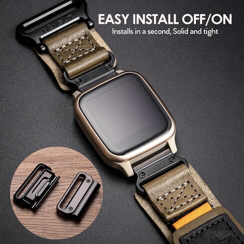 متوافق مع Garmin Venu/Venu 2/ Venu 2 Plus/Venu Sq/Venu Sq 2/ Venu Sq Music (ليس Venu 2S) حزام ساعة سريع الدبابيس، حزام رياضي من النايلون فائق المتانة مع تصميم حلقة منسوجة in Kuwait