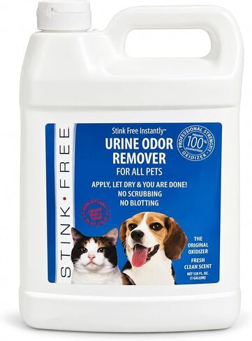 Stink Free Instantly Urine Odor Remover for Pets - Eliminator for Cat & Dog Pee, Best Oxidizer Based Urine Cleaner for Carpets, House, Rugs, Mattress, etc. 2-128 Oz (2 Gallons) in Kuwait