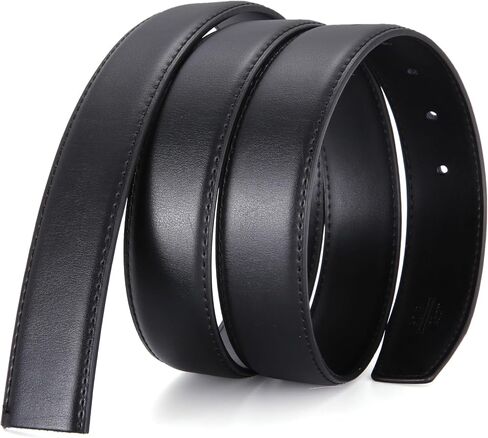 Men's Leather Hole Belt Strap Without Buckle, Strap ONLY 2.8/3.0/3.2/3.5/3.8cm（5size） wide,replacement belt in Kuwait