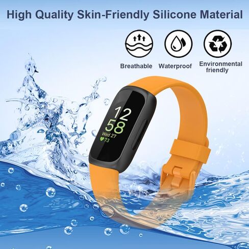 Baaletc متوافق مع Fitbit Inspire 3 Bands للرجال والنساء، سوار معصم رياضي من السيليكون الناعم من أجل Inspire 3، مقاس صغير وكبير in Kuwait