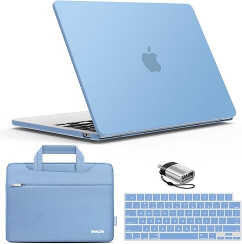 حافظة IBenzER متوافقة مع M2 2024 2023 2022 MacBook Air 13 بوصة، موديل A2681، حافظة صلبة وغطاء وغطاء لوحة مفاتيح ونوع C لجهاز M2 Mac Air الجديد 13.6 بوصة Touch ID، أخضر، KK-MTGN+3 in Kuwait