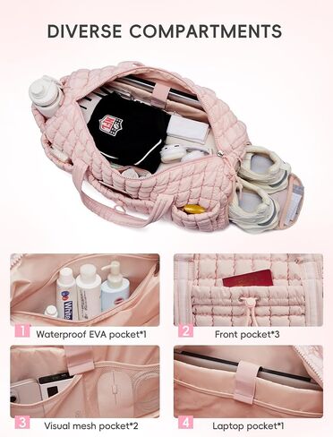 CLUCI Weekender Travel Bag for Women Puffer Tote Bag Carry On Duffle Overnight Bags with Shoe Compartment in Kuwait