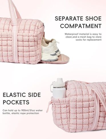 CLUCI Weekender Travel Bag for Women Puffer Tote Bag Carry On Duffle Overnight Bags with Shoe Compartment in Kuwait