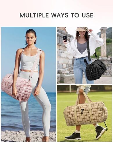 CLUCI Weekender Travel Bag for Women Puffer Tote Bag Carry On Duffle Overnight Bags with Shoe Compartment in Kuwait