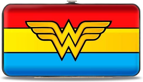 Buckle-Down Hinge Wallet - Wonder Woman Logo/Stripe Red/Yellows/Blue in Kuwait