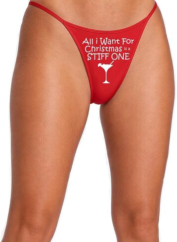 All I Want For Christmas Is A Stiff One Funny Women's Thong Underwear in Kuwait