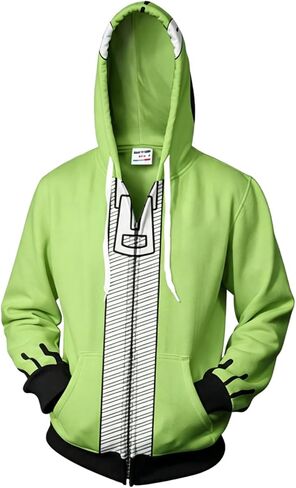 COSMOVIE Anime Mens Hoodies Cosplay Jacket Adult Casual Hooded Zip Up Sweatshirt Coat in Kuwait