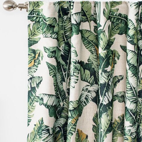 DriftAway Olive Green Linen Curtains Blackout 84 Inches Long Lined Thermal Window Drapes for Bedroom Grommet Farmhouse Leaf Home Decoration 2 Panels in Kuwait