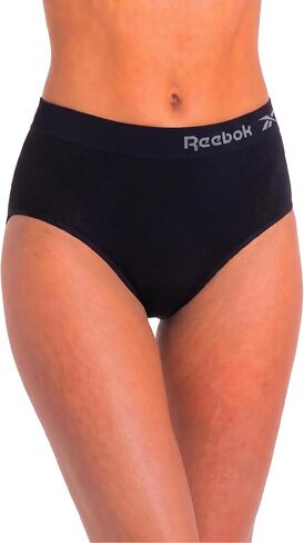 Reebok Women?s Underwear ? Seamless High Waist Brief Panties (4 Pack), Size Small, Rose Dust/Sharkskin/Black/Natural in Kuwait