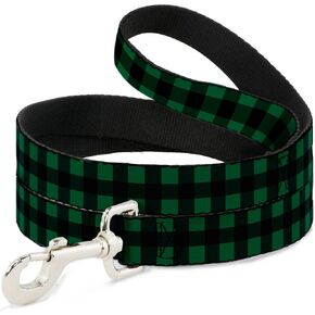 Dog Leash Buffalo Plaid Black Green 4 Feet Long 1.0 Inch Wide in Kuwait