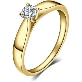 JewelryPalace الكلاسيكية 0.2ct زركونيا مكعب سوليتير خواتم الخطبة للنساء، 925 الفضة الاسترليني خاتم الوعد لها، جولة قطع مقلد خواتم الزفاف الذكرى الماسية in Kuwait