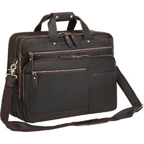 Leather Messenger Bag for Men, 17.3 Inch Vintage Full Grain Leather Laptop Briefcase in Kuwait