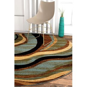 Well Woven Barclay Collection Nirvana Waves Multi Blue 3x10 Runner Rug - for Hallways, Kitchens, and Entryways in Kuwait