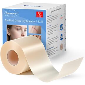 3-in-1 Hydrocolloid Bandage Roll (2" x 16.4 ft) - Sterilized, Waterproof Wound Dressing for DIY Sizing, Latex-Free and Hypoallergenic, Great for Blisters, Cuts & Pimples (2" x 16.4 ft) in Kuwait